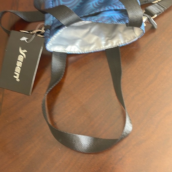 Blue Water Bottle Tote Bag with Adjustable Strap and Zipper Closure - Picture 5 of 7
